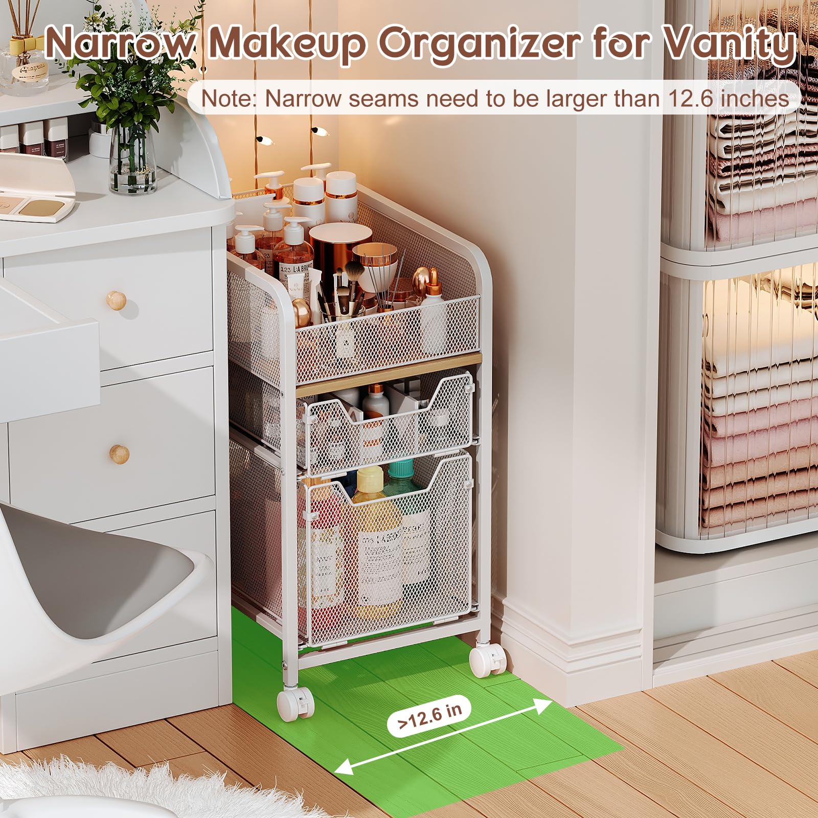 Hongtamoya compact drawer organization with dividers keeps lipsticks and perfumes neatly separated