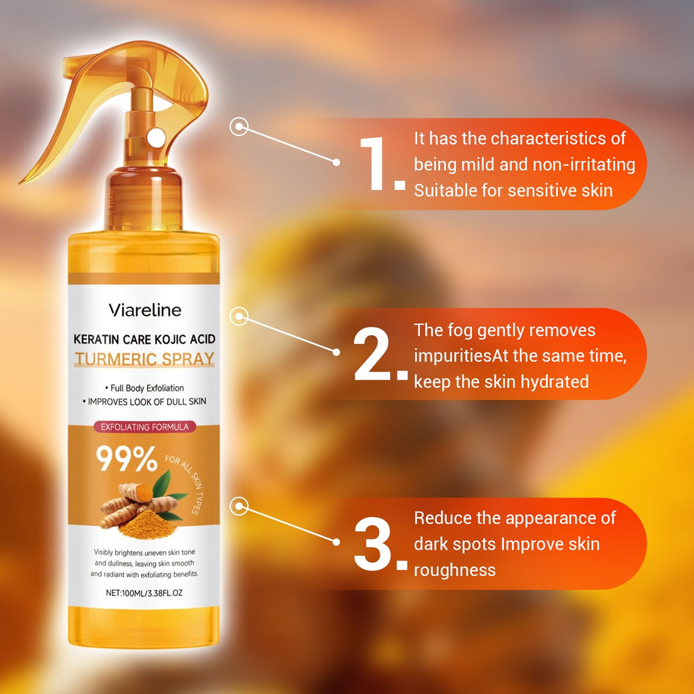 Hongyunda textura ligera del spray exfoliante de cúrcuma y keratina.