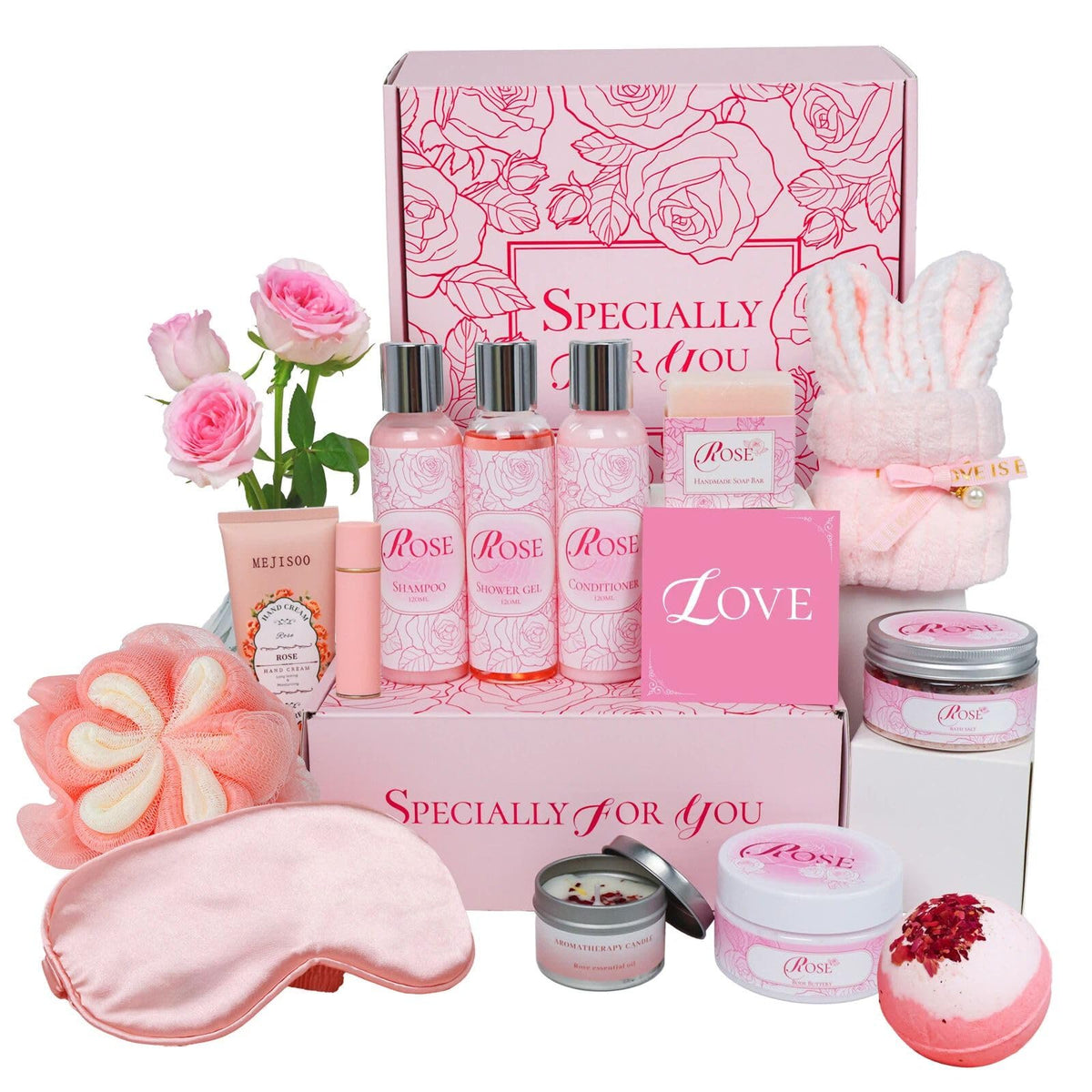 honiitaa Mother's Day rose spa gift box for at-home pampering.