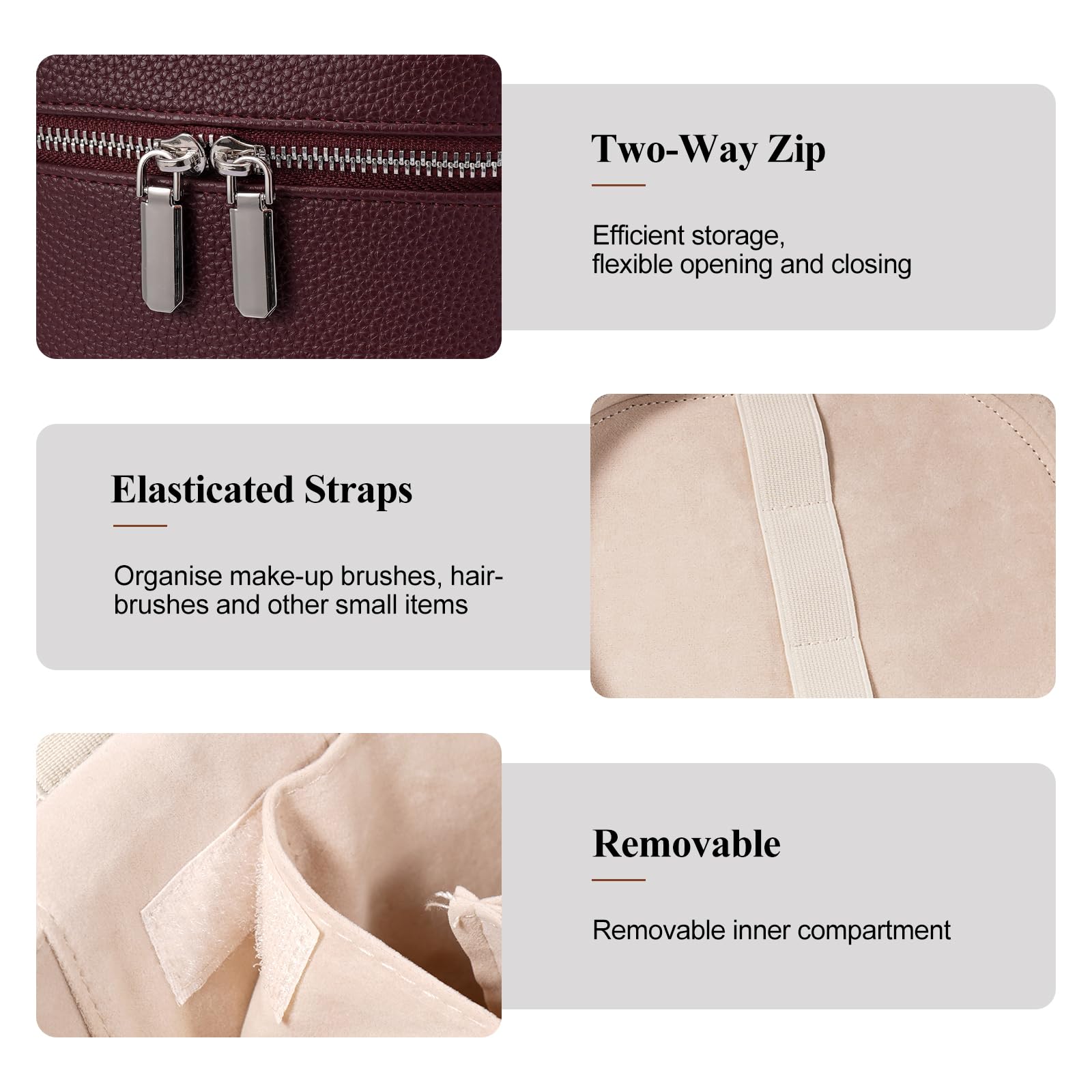 Honitty makeup bag with handle ideal for on-the-go travel