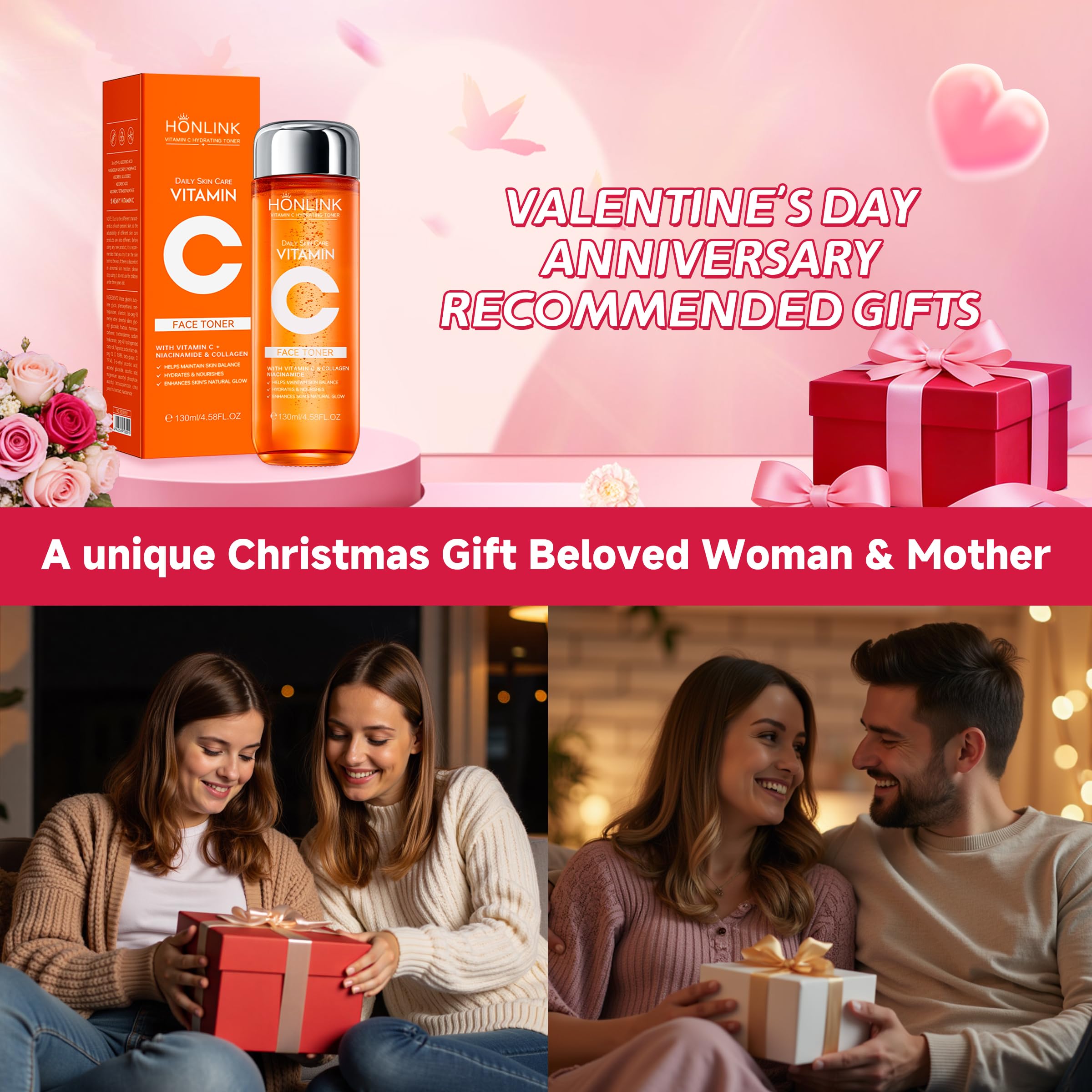 HONLINK Vitamin C Toner packaging is elegant and gift-ready