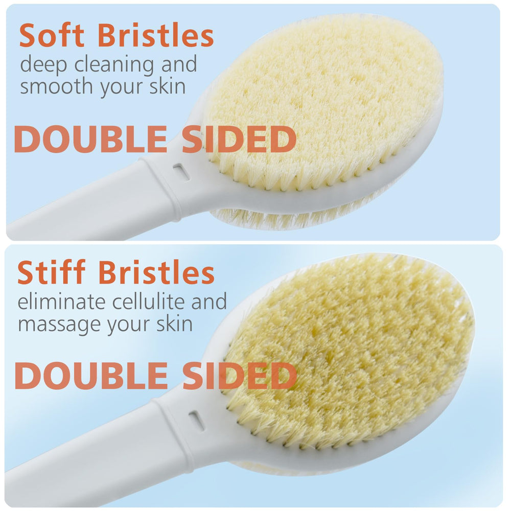HONOMA cepillo de ducha de dos caras para exfoliar y limpiar la piel