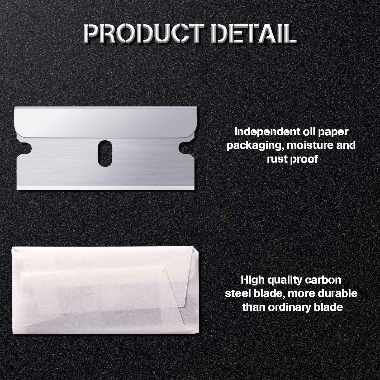 Honoson adhesive-removal blade lifting stickers from glass surfaces