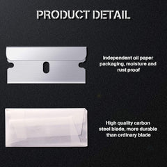 Honoson adhesive-removal blade lifting stickers from glass surfaces