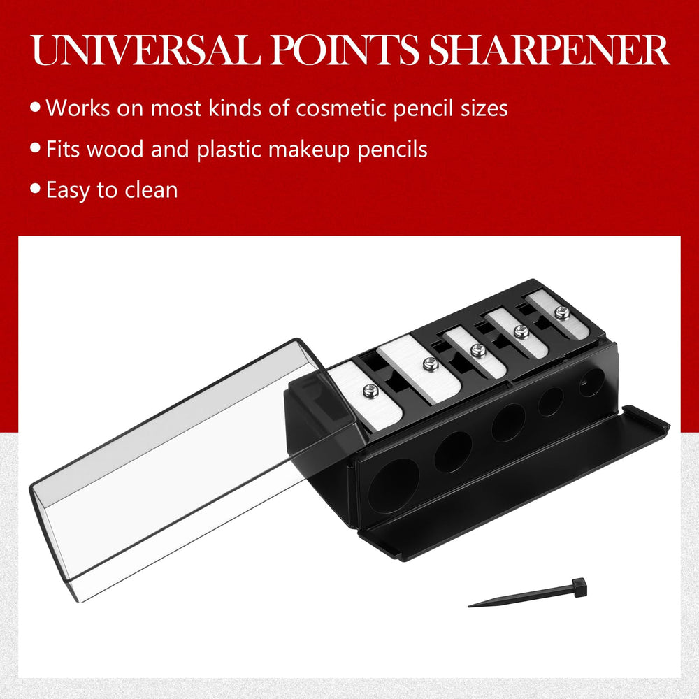 Honoson black 5-hole sharpener ideal for lip, brow, eyeliner.