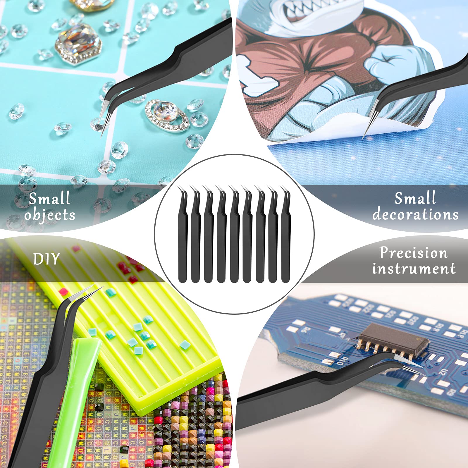 Honoson 4.8 inch tweezers fit neatly in a bag or kit