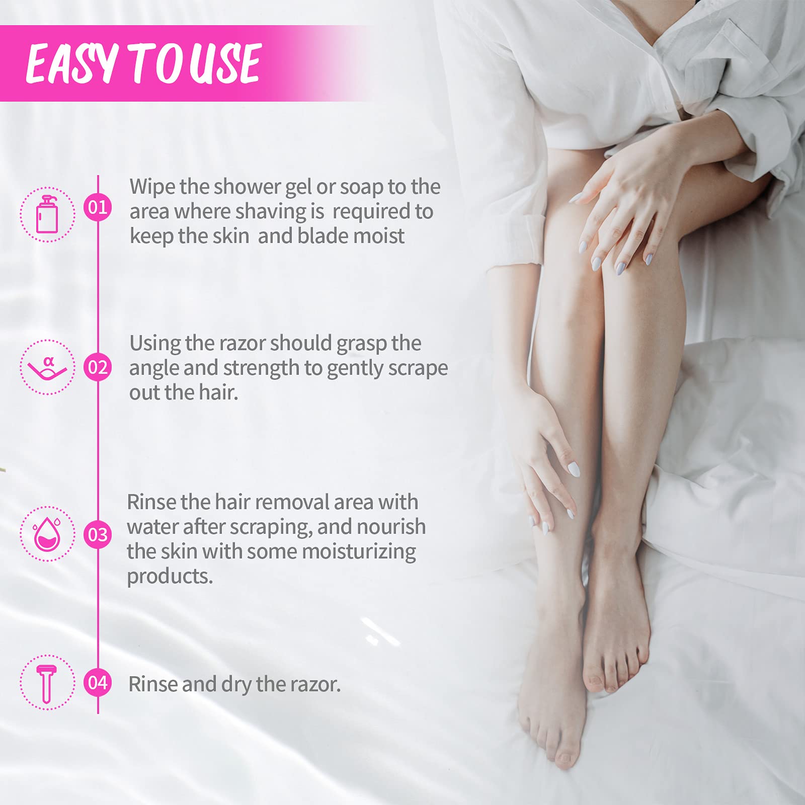 Honoson ergonomic non-slip handle ensures secure control when shaving.