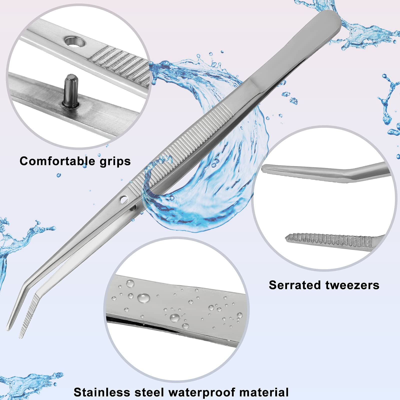 Honoson stainless-steel tweezers are rustproof and durable.