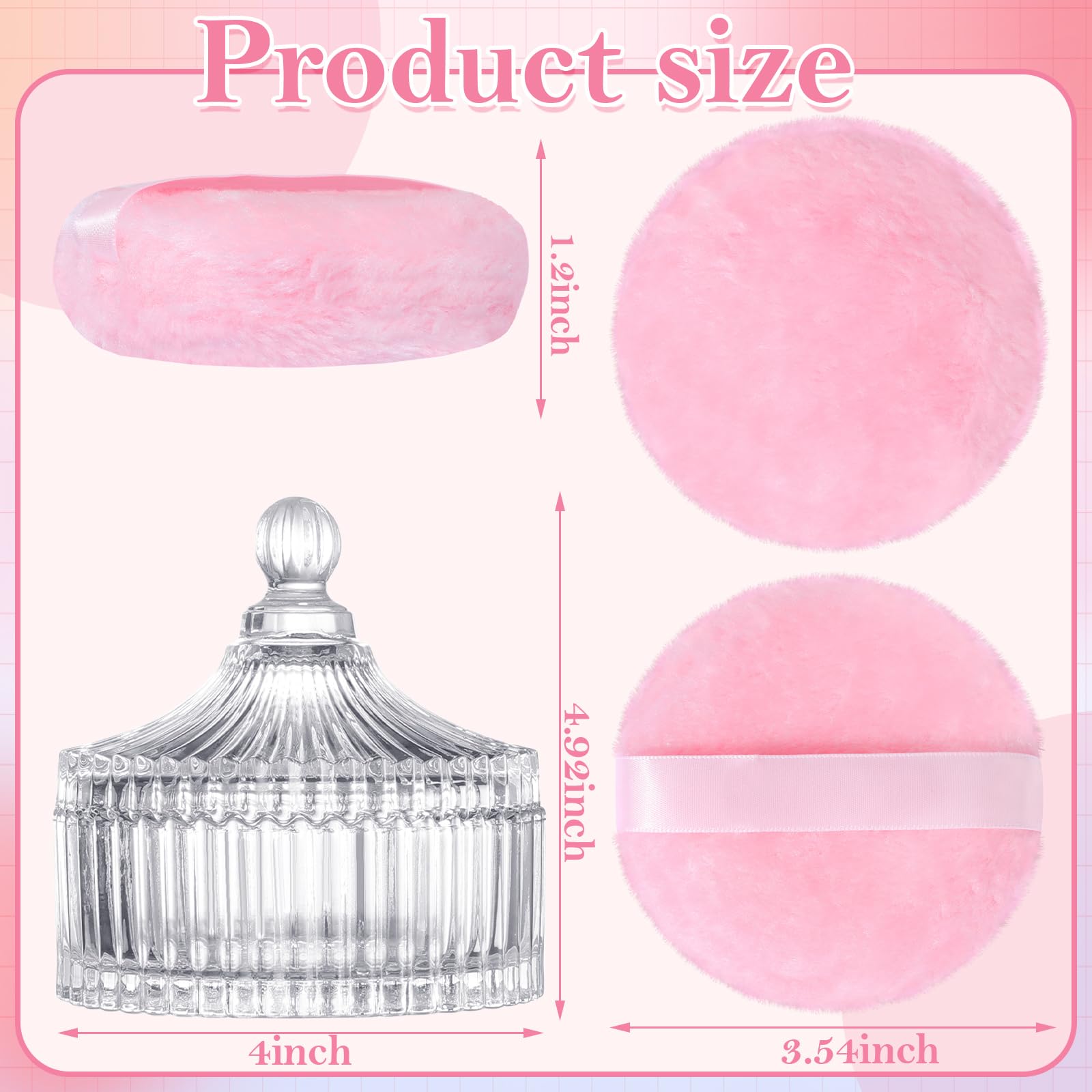 HONSIO puff inside crystal storage container for mess-free powdering