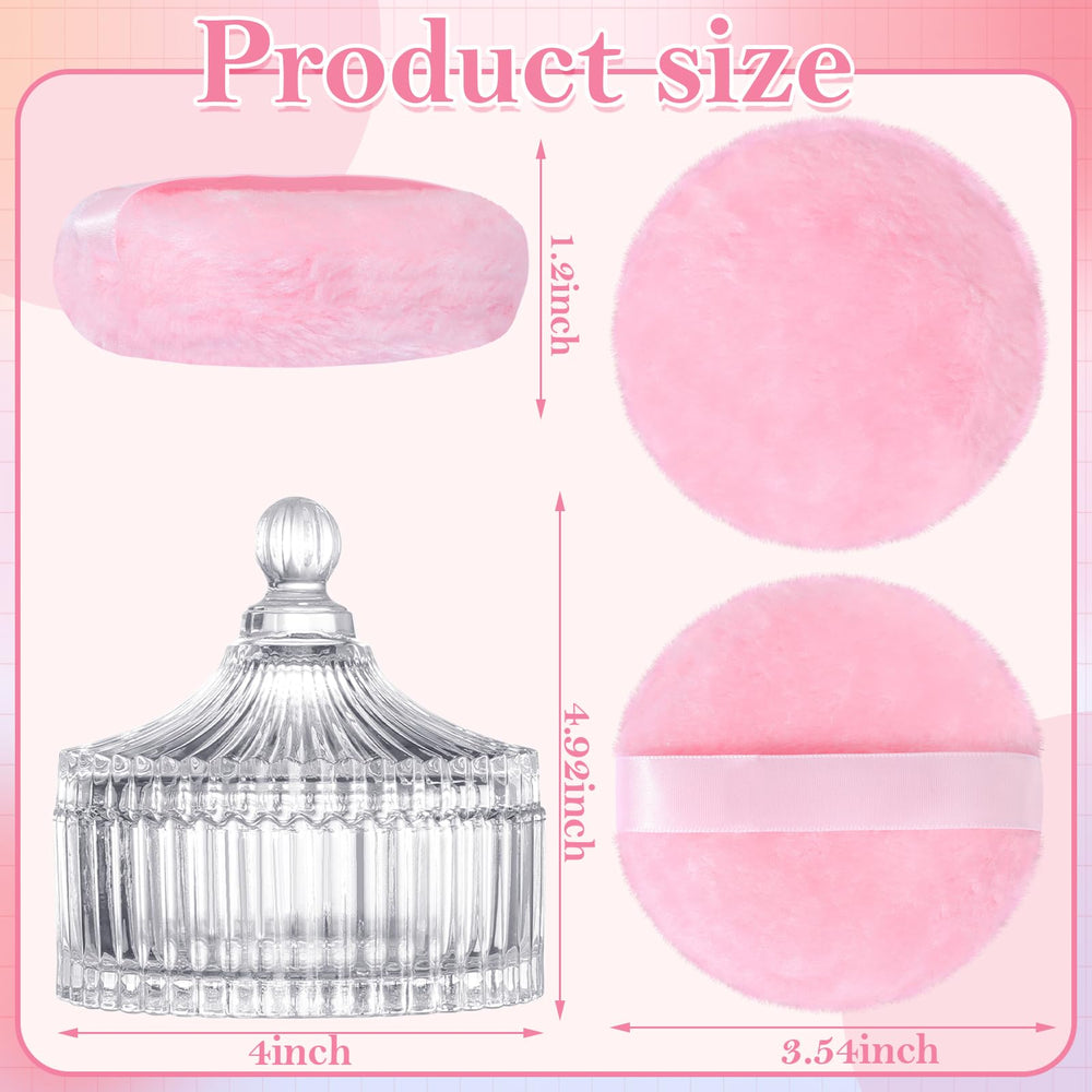HONSIO puff inside crystal storage container for mess-free powdering