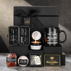 Honxicur set de baño para hombres listo para relajar y cuidar