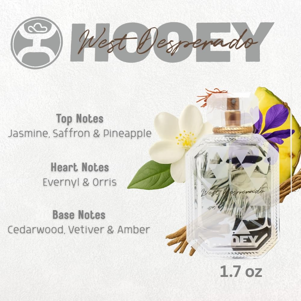 HOOEY West Desperado perfume with cedarwood and amber for lasting confidence.