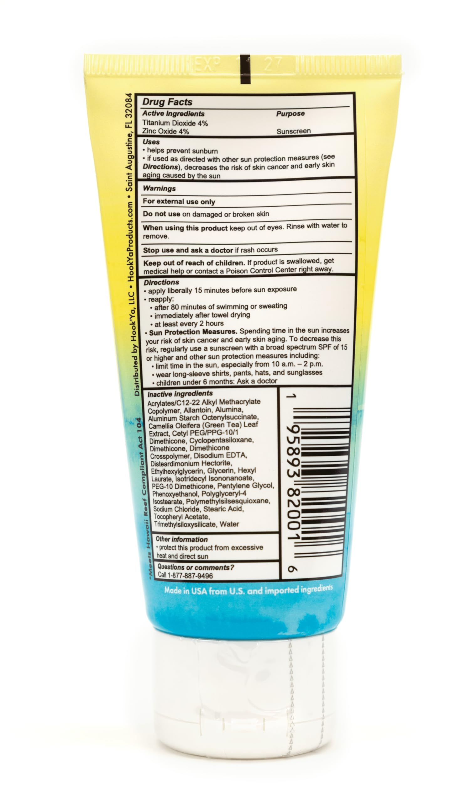 Hook'Ya fragrance-free, PABA-free sunscreen ideal for sensitive skin.