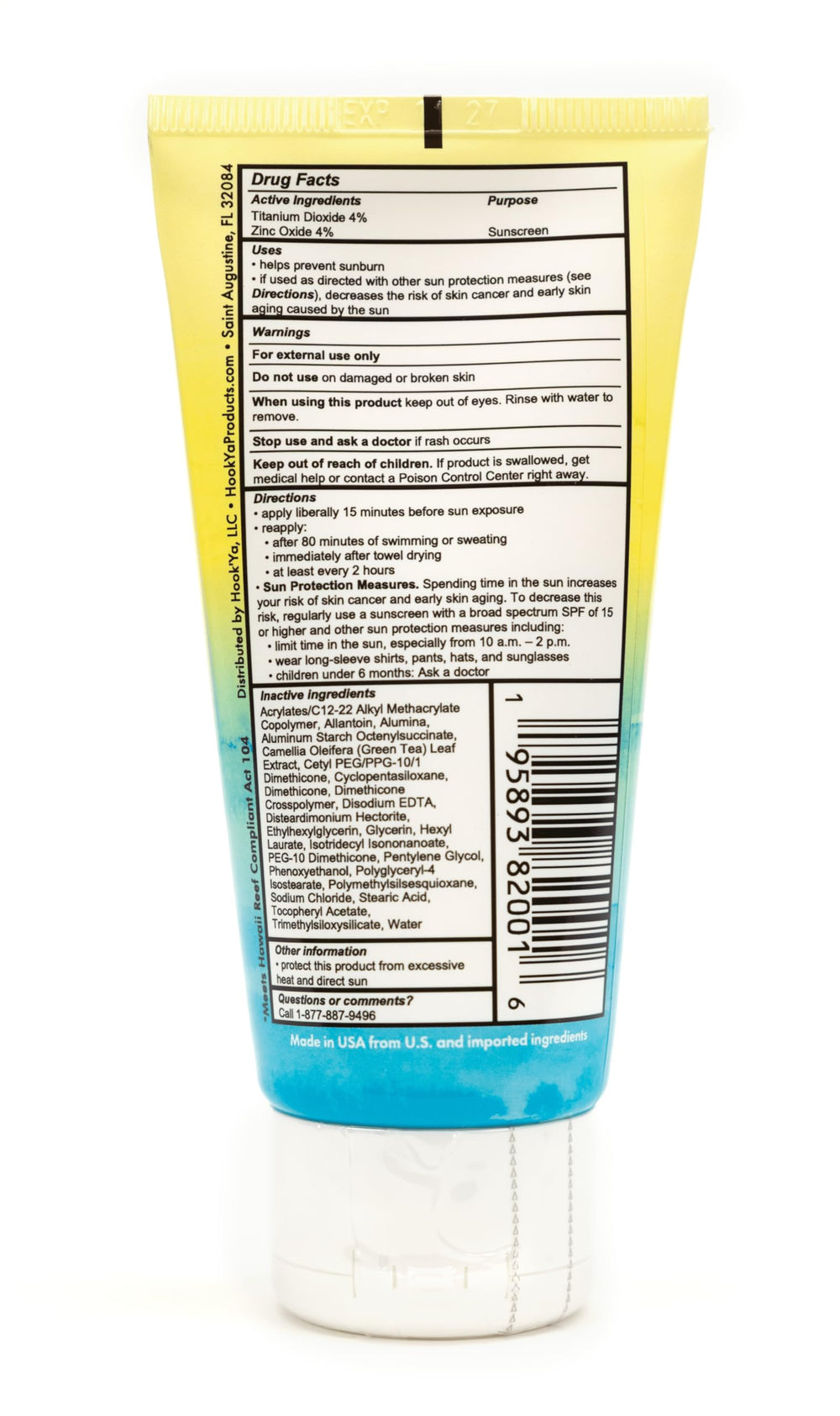 Hook'Ya fragrance-free, PABA-free sunscreen ideal for sensitive skin.