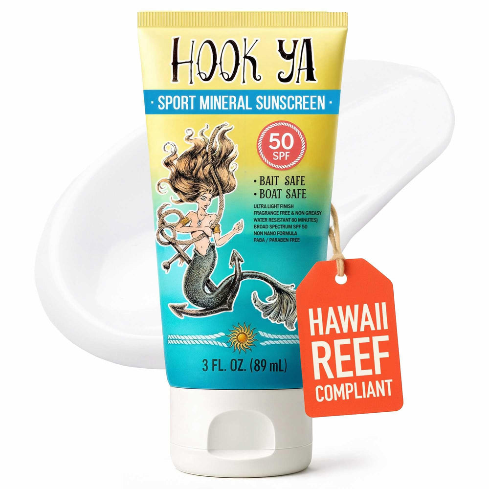 Hook'Ya reef-safe formula supports boating and water activities without staining gear.