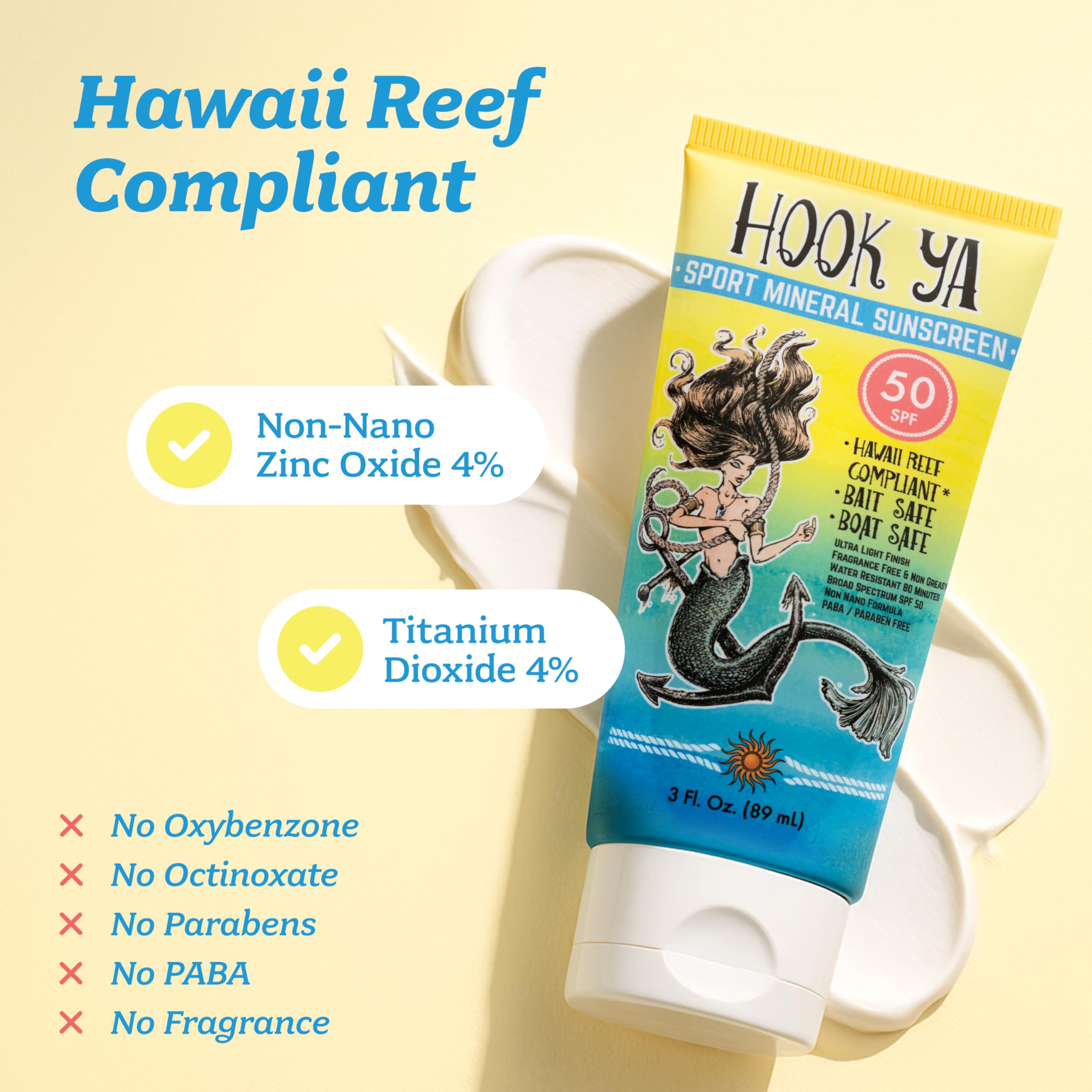 Hook'Ya reef-safe sunscreen two-pack offers travel-ready sun protection SPF 50.