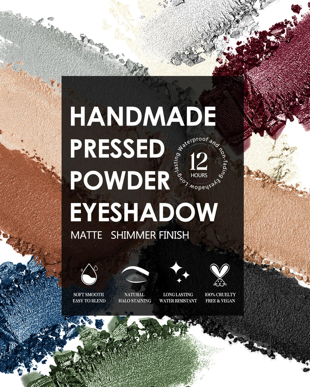 HOOMUSS Eyeshadow crease-proof finish keeps color locked through activities and lighting.