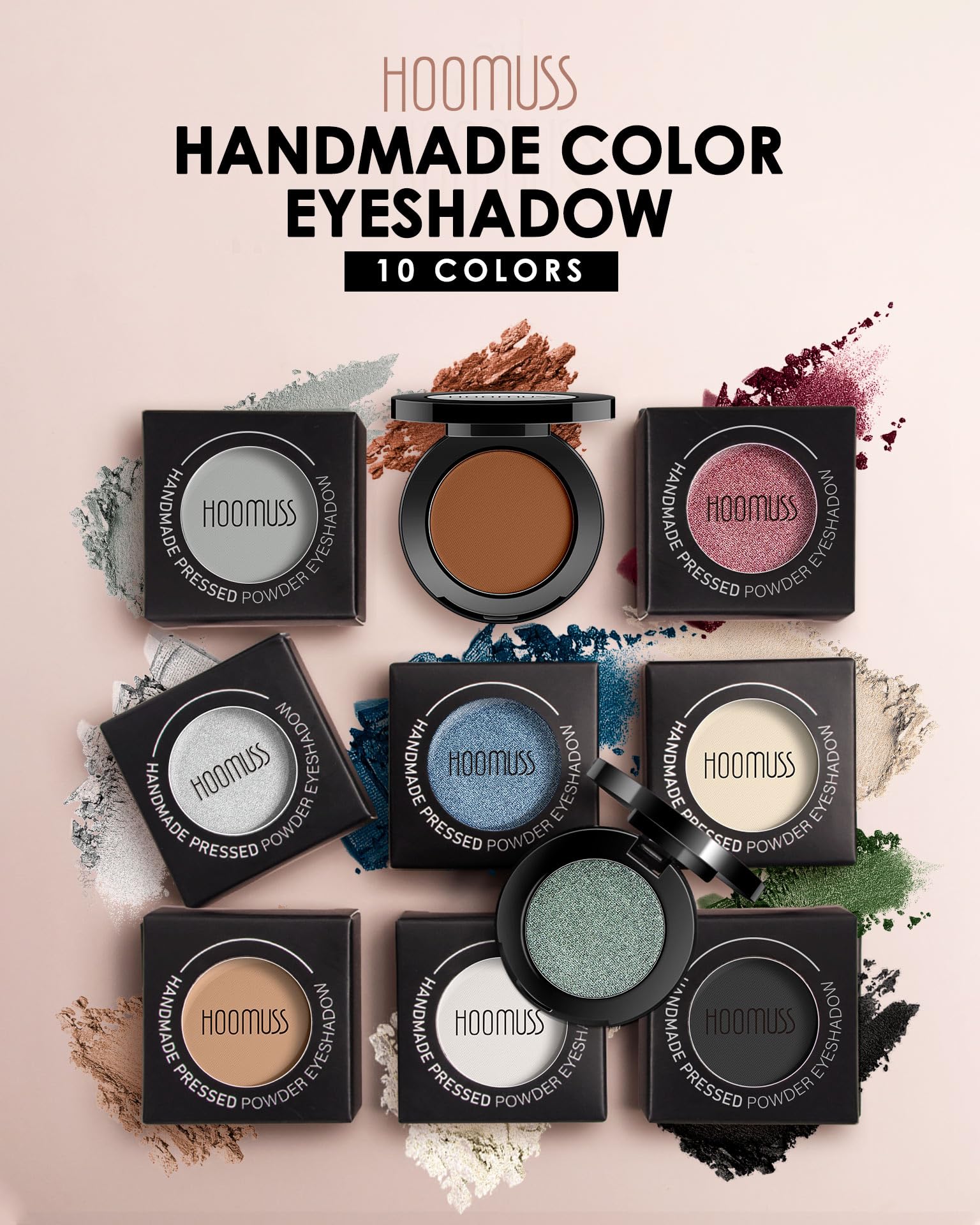 HOOMUSS Gold shimmer on lids creates versatile looks from subtle to statement.