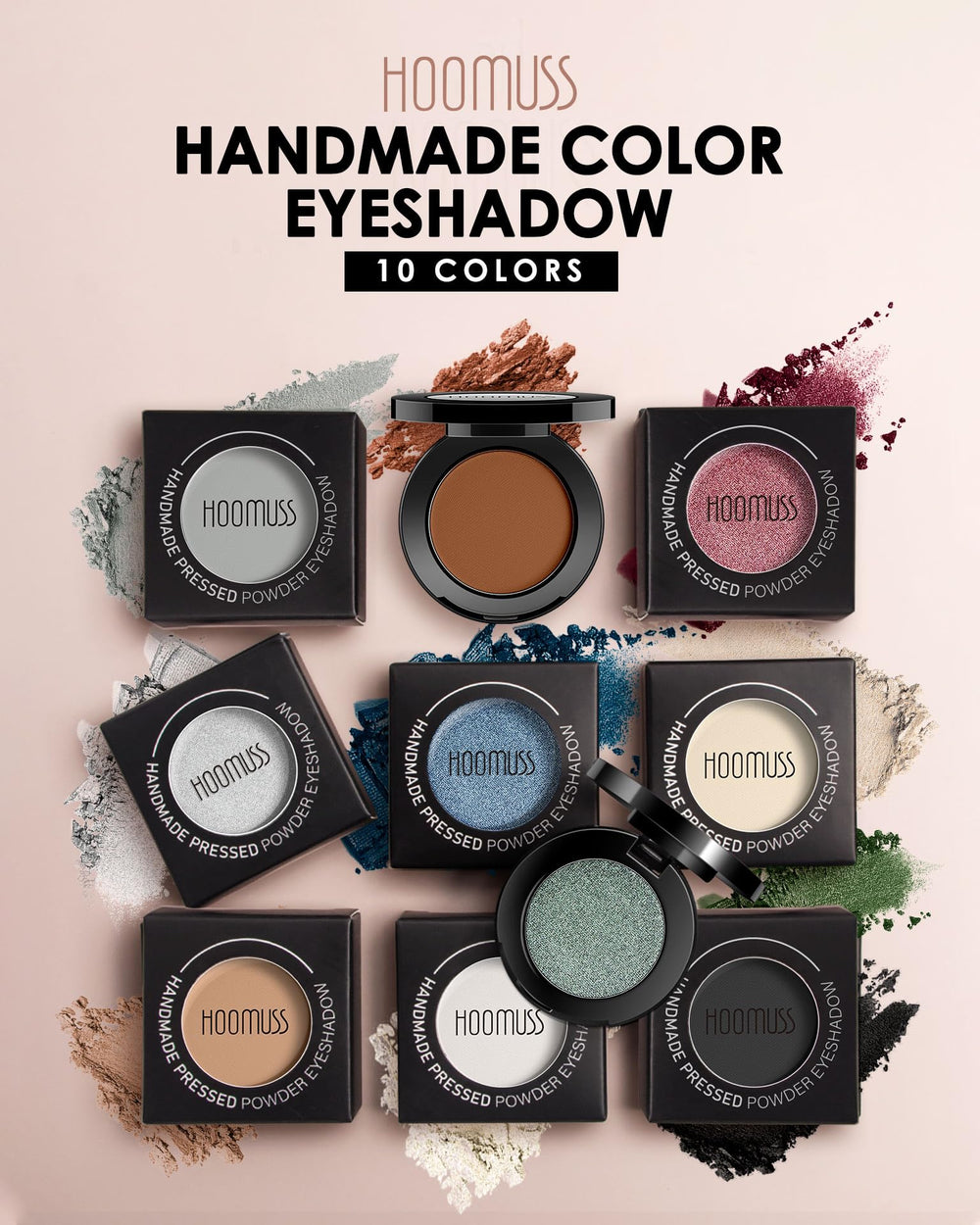 HOOMUSS Gold shimmer on lids creates versatile looks from subtle to statement.