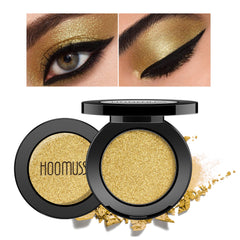 HOOMUSS Gold Eyeshadow single pod with shimmering gold pigment for crease-proof daily wear.