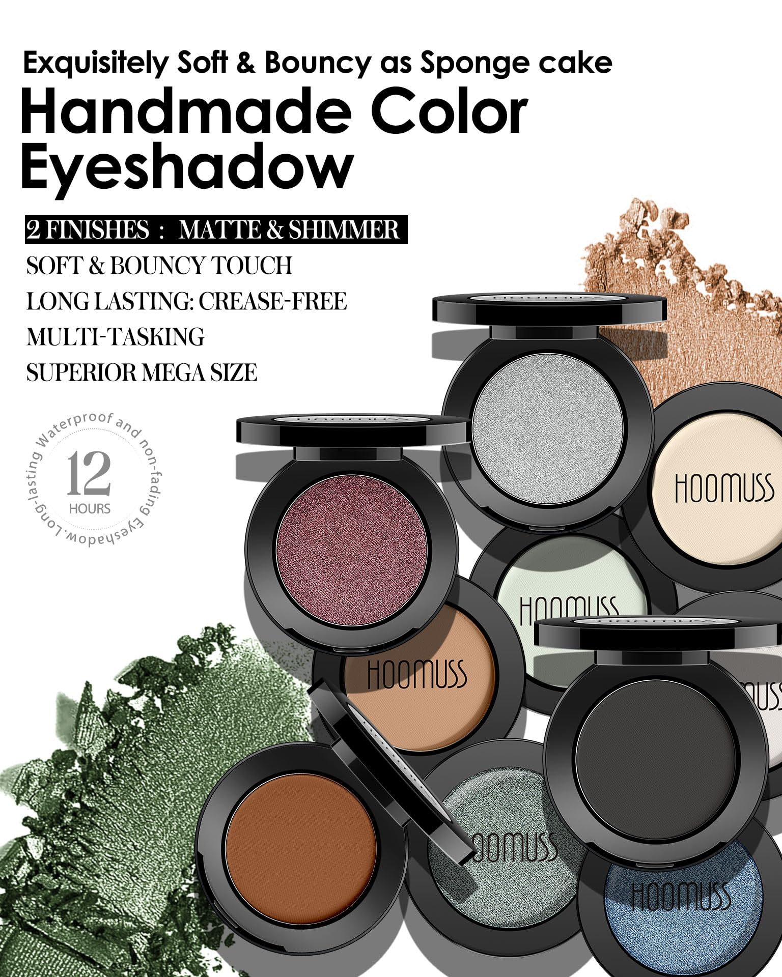 HOOMUSS Gold Eyeshadow vegan and cruelty-free formula for guilt-free beauty routines.