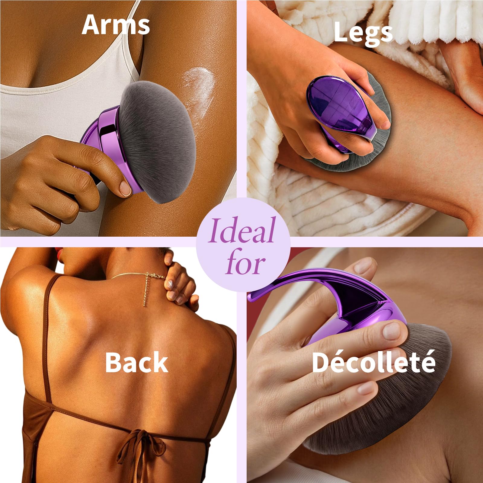 Hoostee vegan bristles provide soft, even blending across limbs and torso