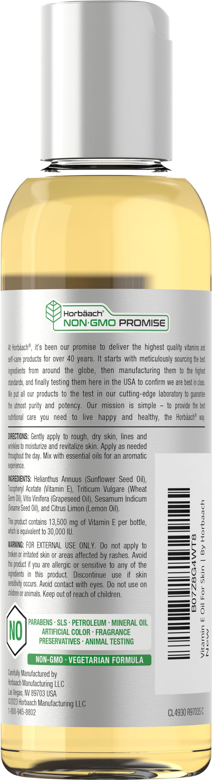 Horbäach aceite vitamina E dispensador fácil de aplicar en rostro