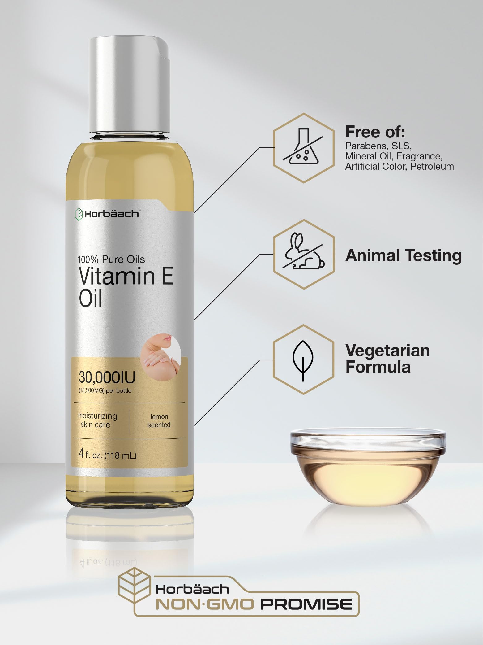 Horbäach aceite vitamina E olor a limón aroma fresco