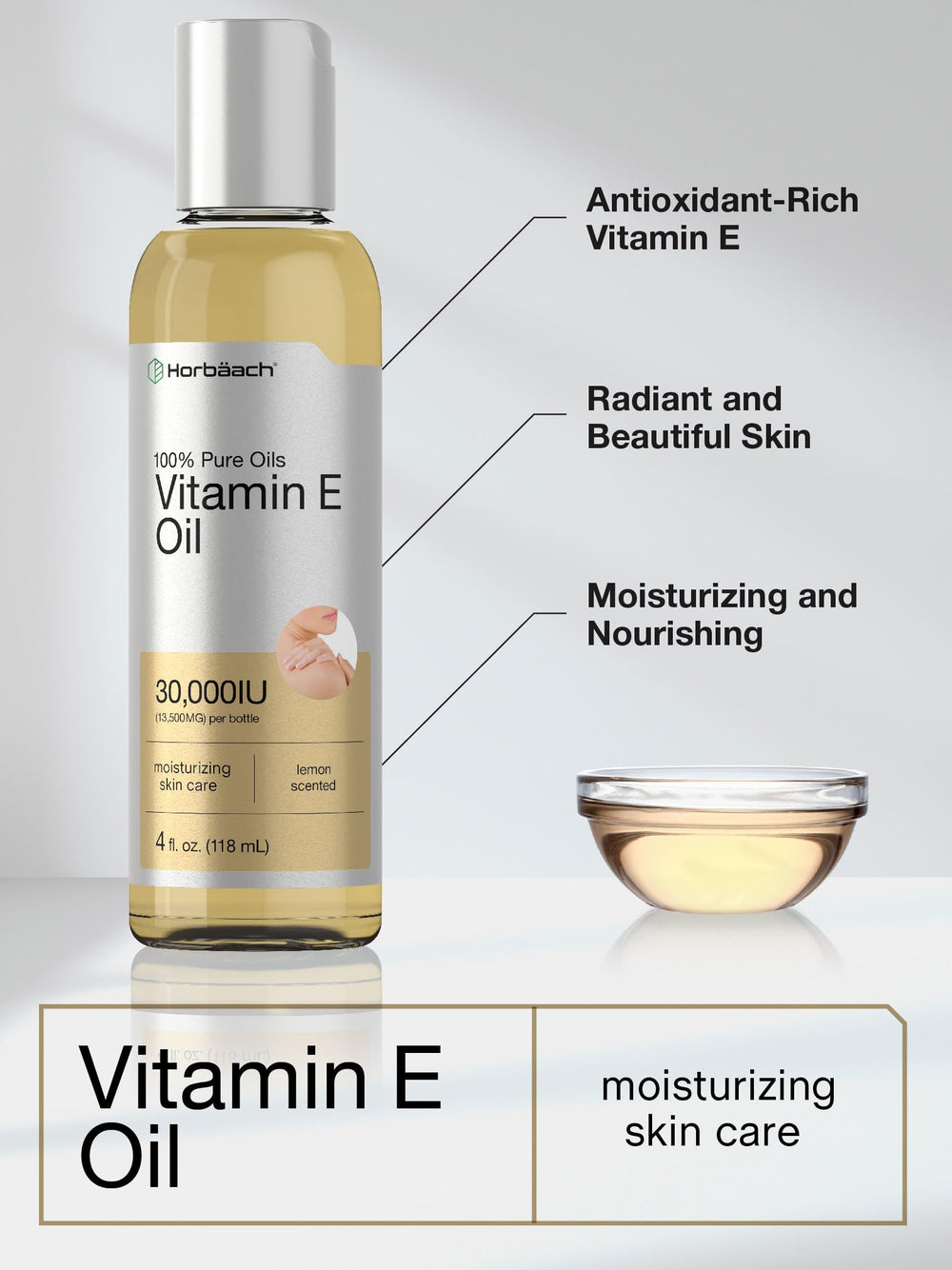 Horbäach aceite vitamina E textura cremosa suaviza la piel