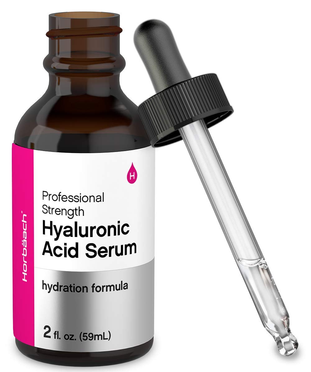 Sérum Horbäach con ácido hialurónico en bote de 2 oz para hidratación diaria.