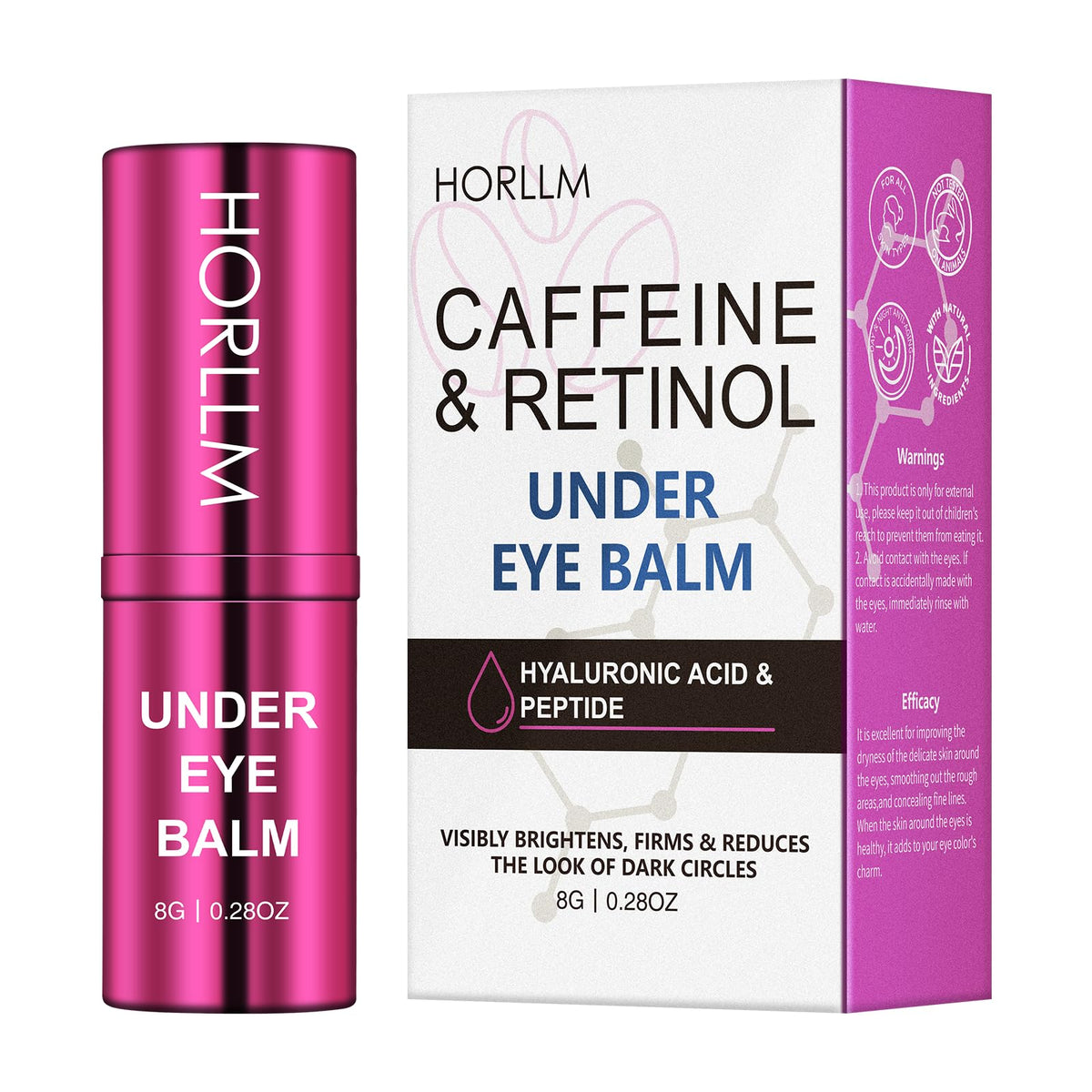 HORLLM retinol eye cream balm jar close-up for rich hydration.