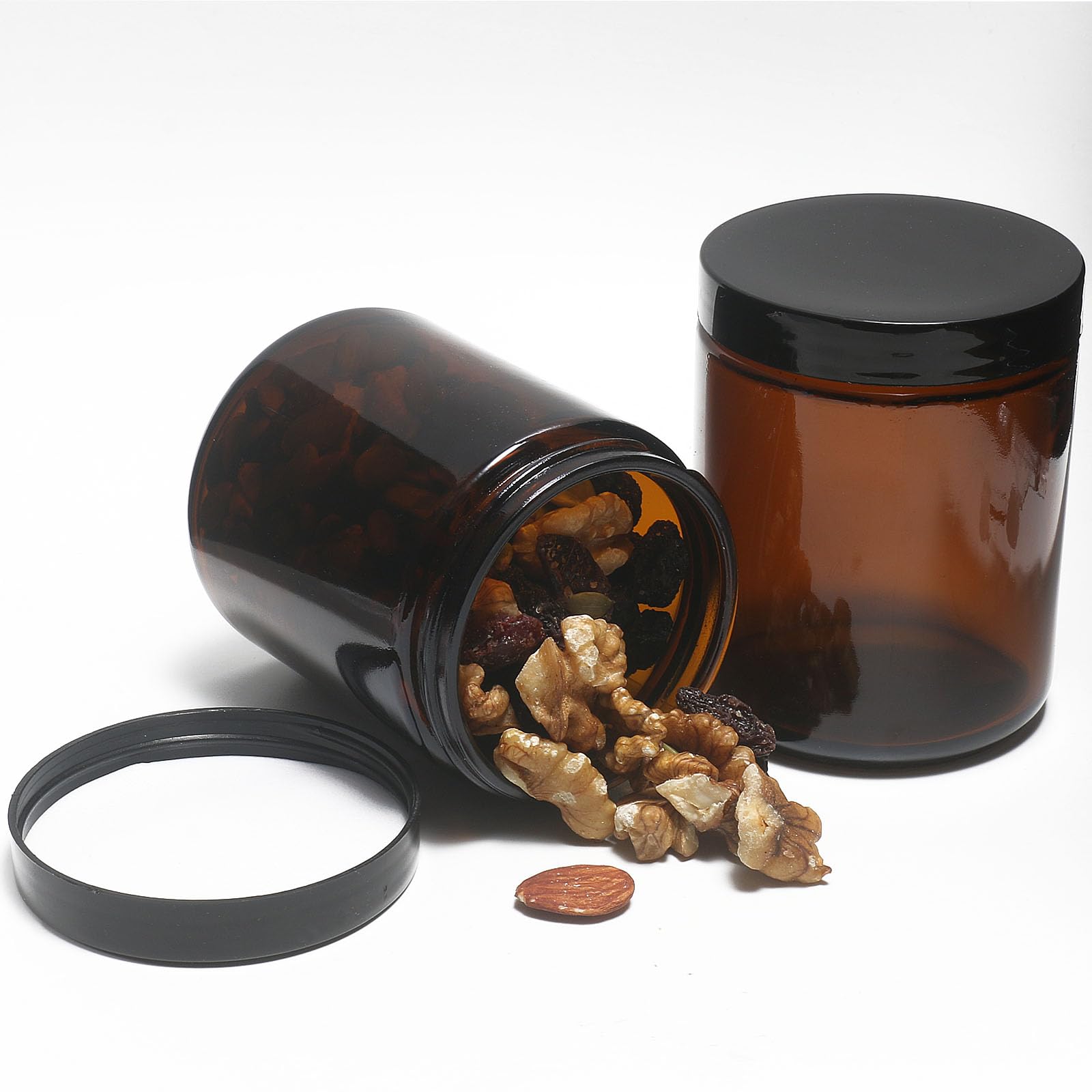 HORMERRY thick glass jar holds creams, butters, or spices