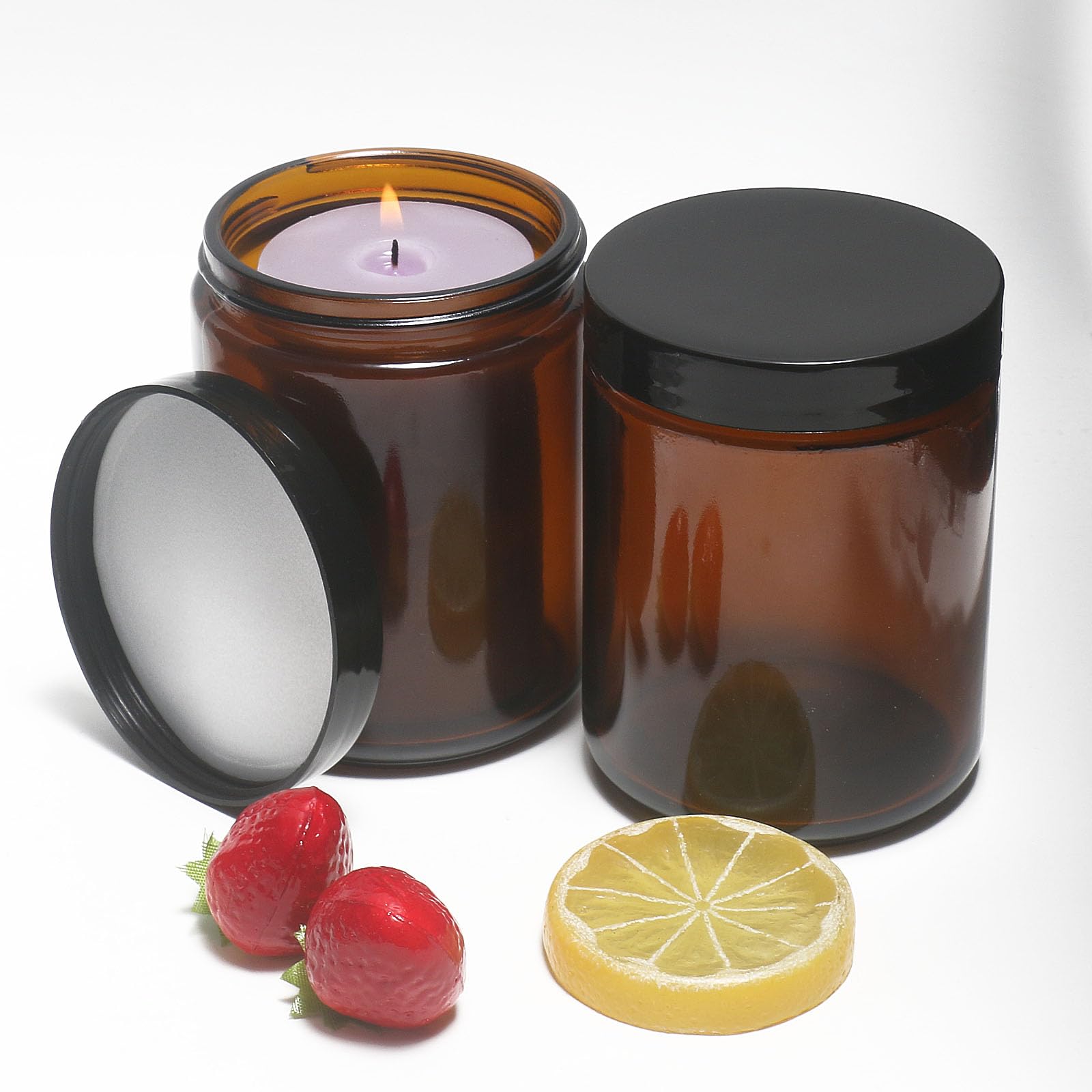 HORMERRY amber glass jar travel-friendly design fits purses and bags