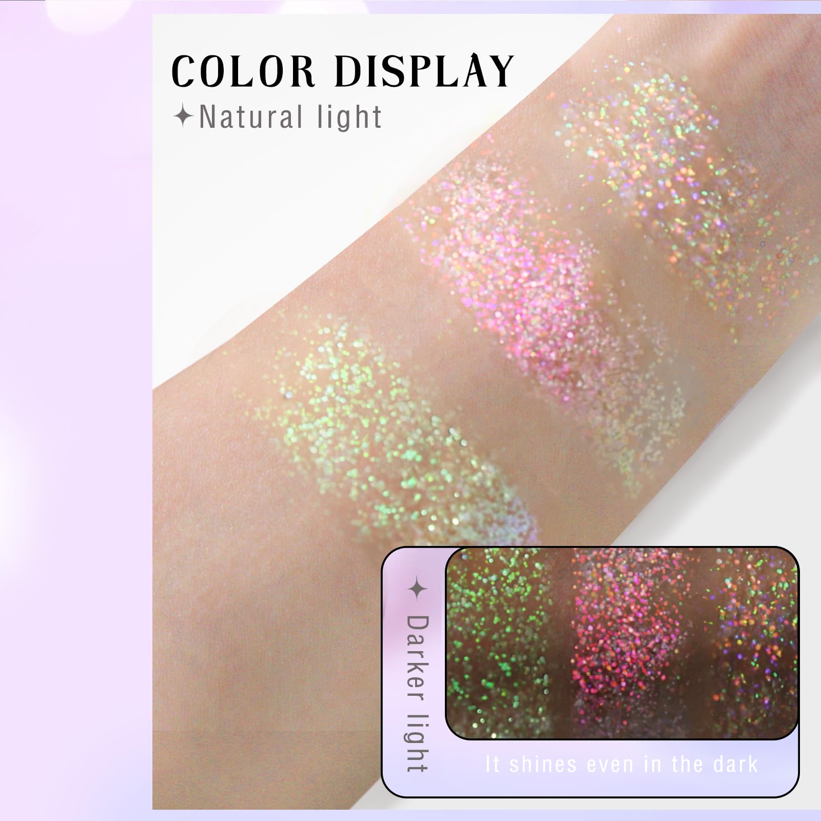 HOSAILY brillo holográfico en rodillo para cabello, acento brillante y duradero.