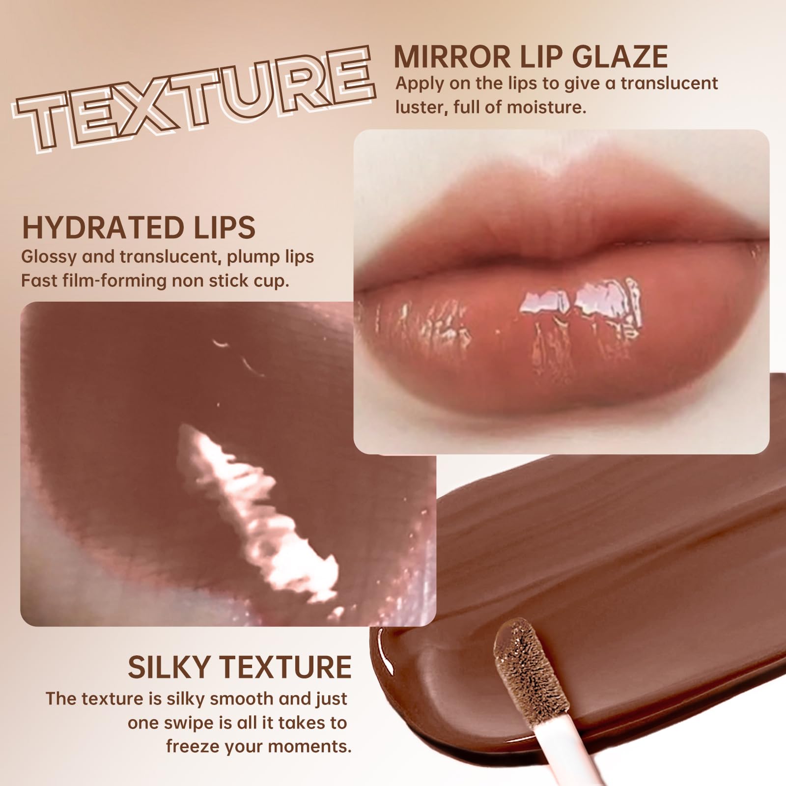 HOSAILY brillo labial tono neutro para un acabado natural y fresco