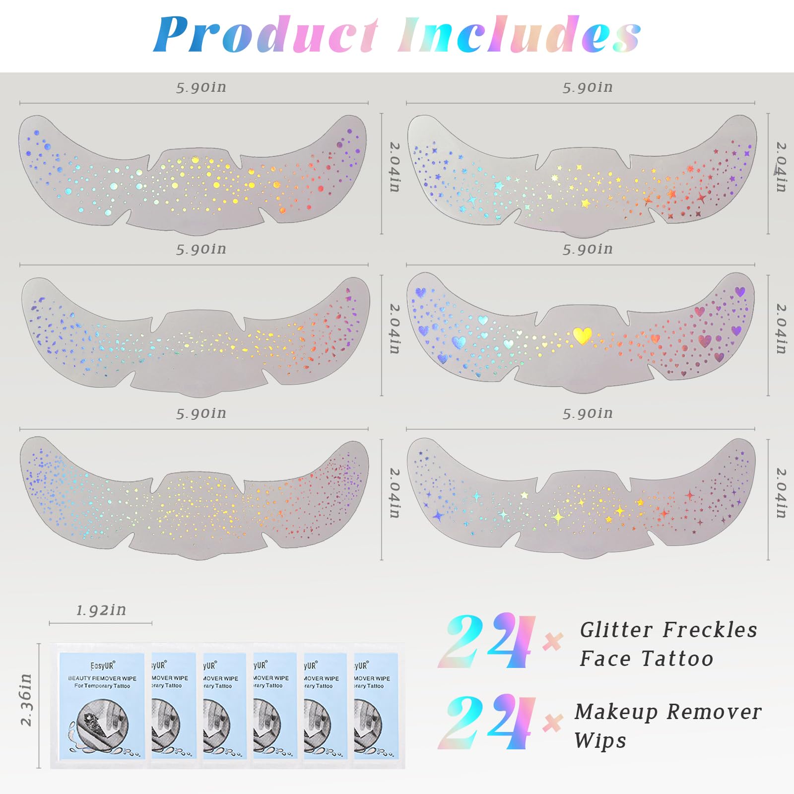 HOSAILY easy-apply glitter patches on clean skin for rapid festival glam.