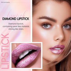 Barra labial HOSAILY con brillo diamante para un look glamoroso.