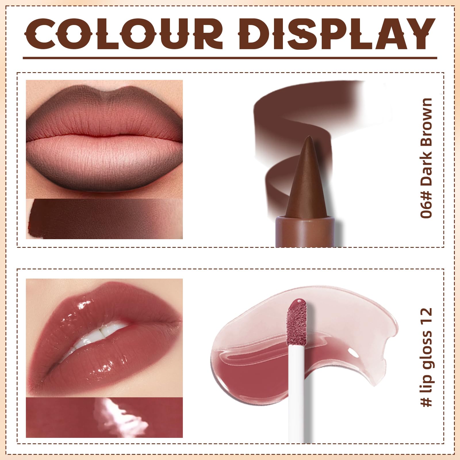 HOSAILY long-lasting high shine lip gloss on lips.
