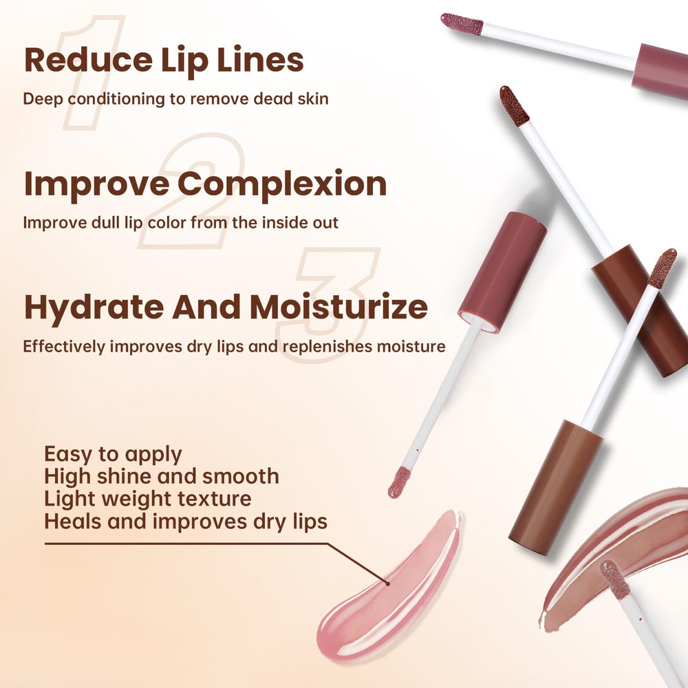 HOSAILY moisturizing plumping lip gloss swatch with rich shine and hydration.