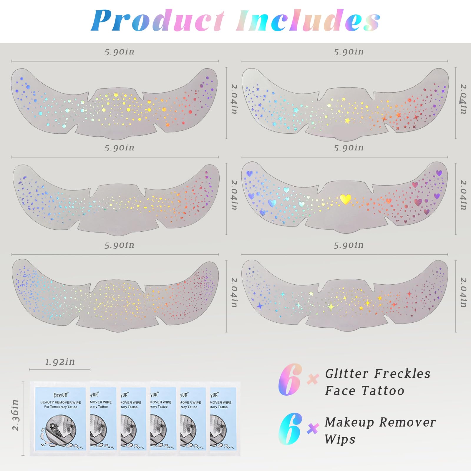 Hosaily multicolor freckle stickers easy to apply for bold sparkle