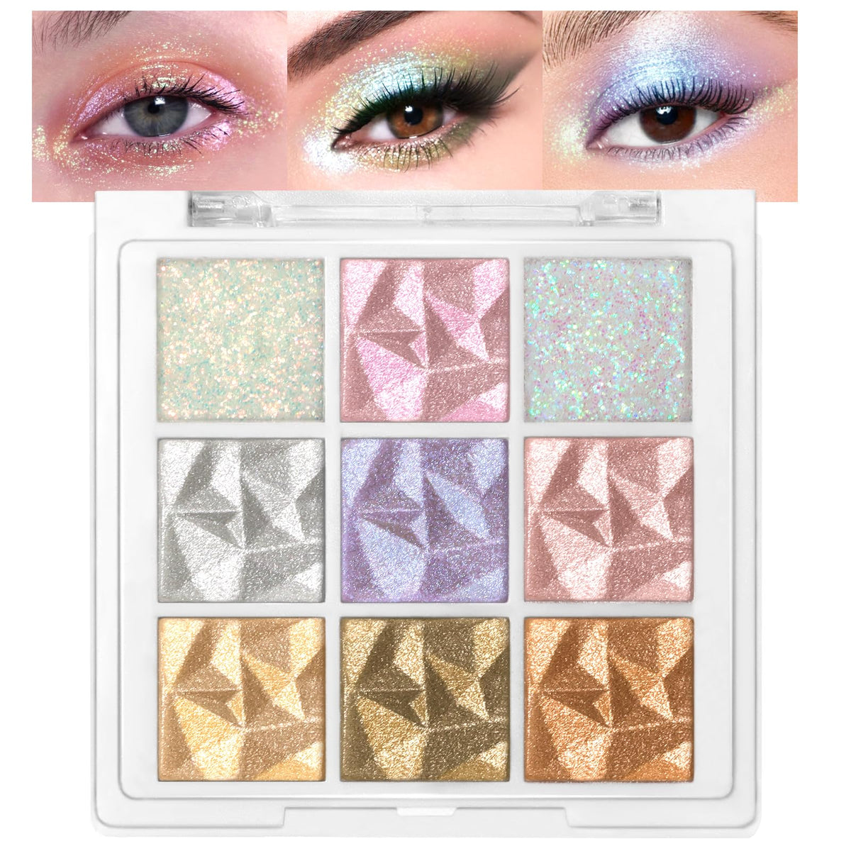 Paleta HOSAILY Copos de Nieve con 9 colores para un look suave y brillante.