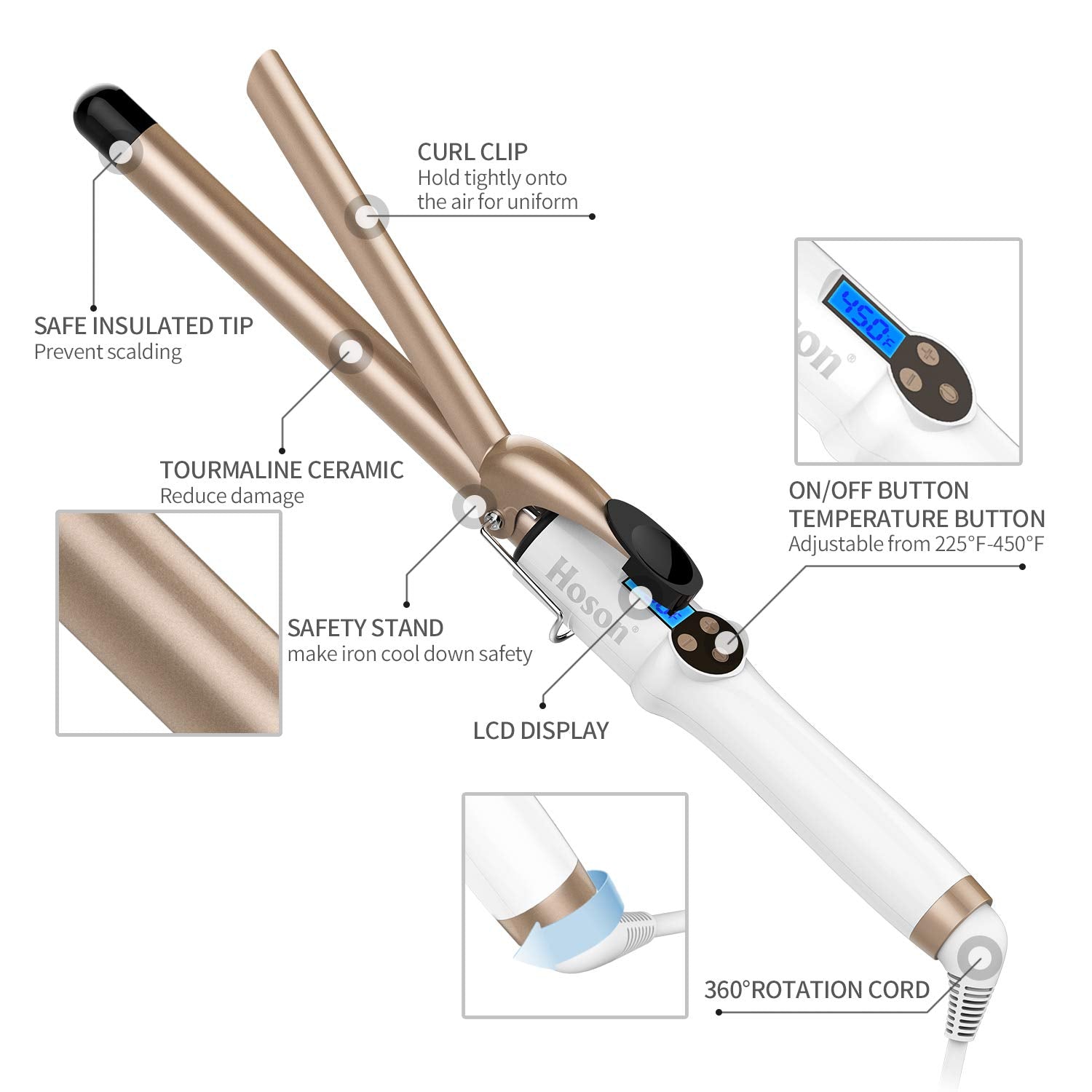 Hoson 360-degree swivel cord enables flexible, tangle-free curling sessions