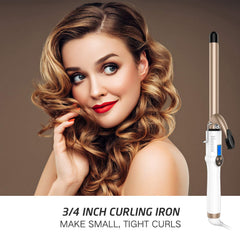 Hoson curling iron with ceramic tourmaline coating enhances shine and minimizes frizz
