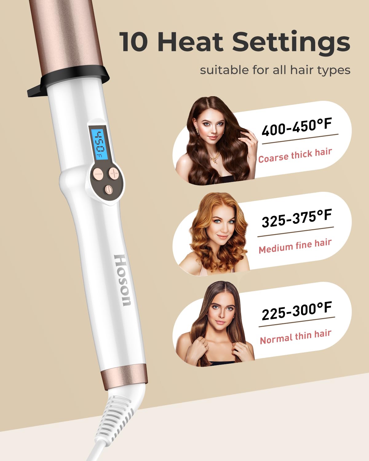 Hoson dual voltage 100-240V for global travel readiness.