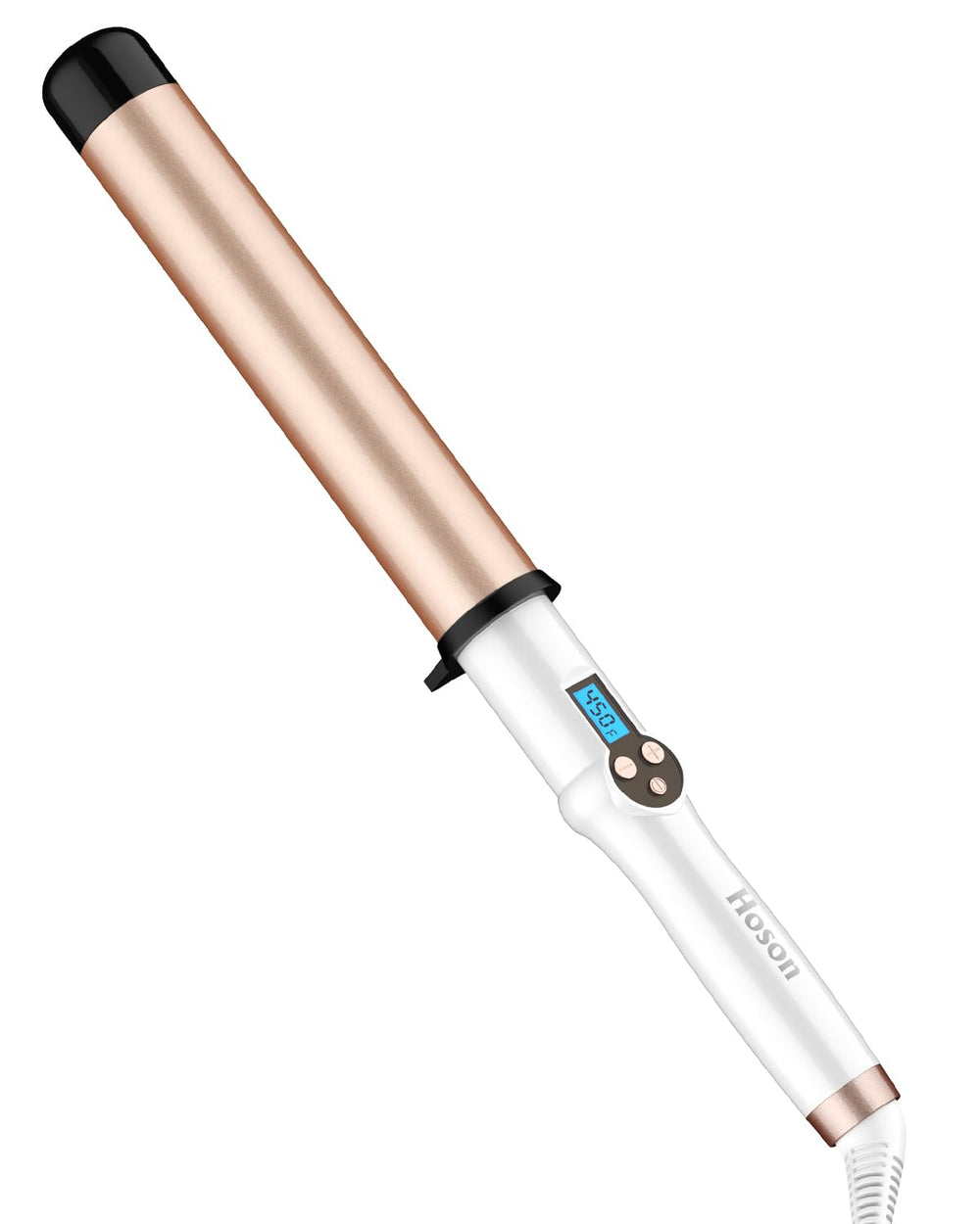 Hoson large-barrel curling wand for long hair creates fuller curls with fewer passes.