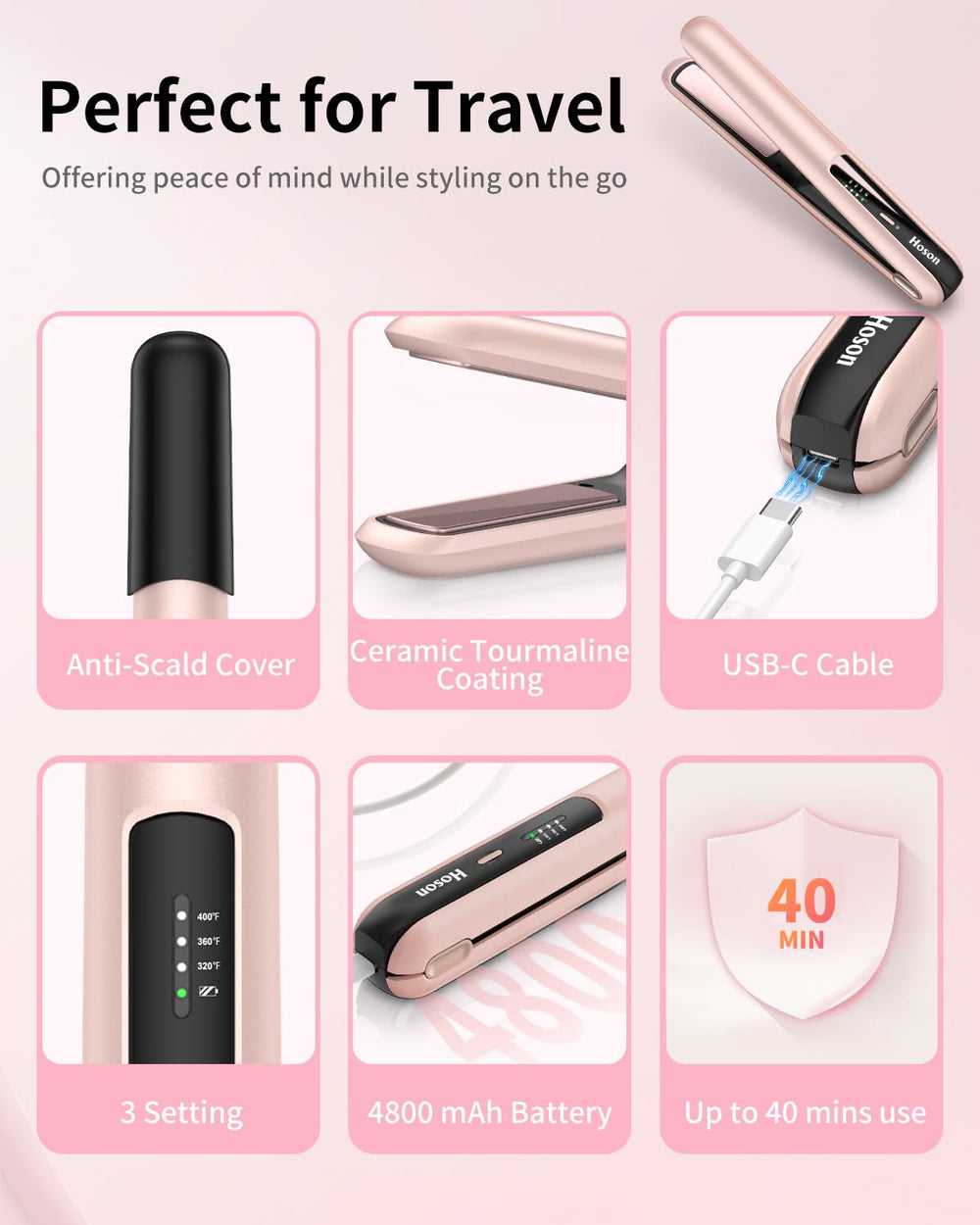 Hoson lightweight compact design fits in a handbag for quick fixes