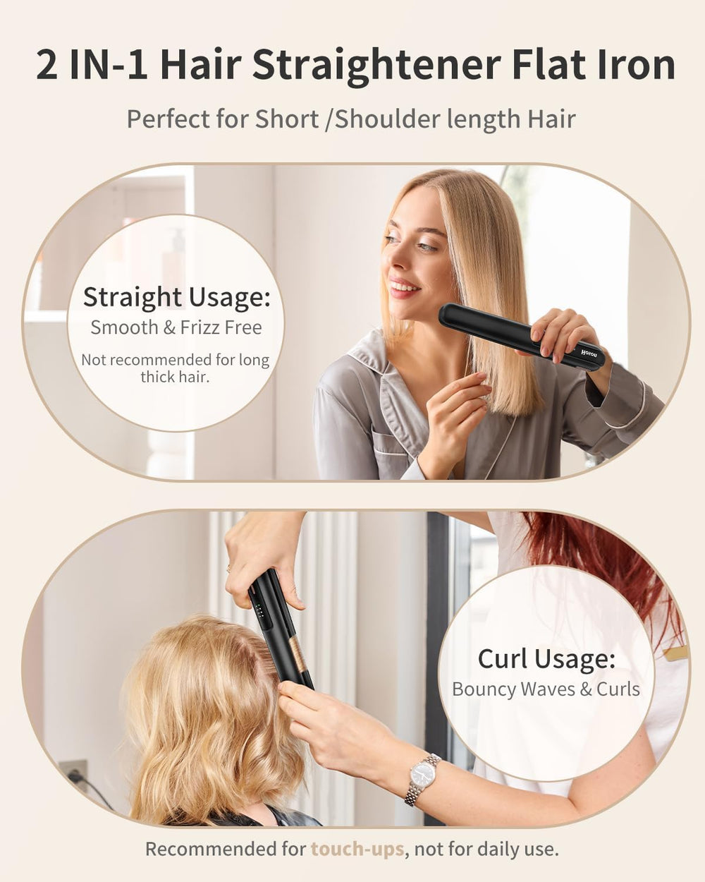 Hoson mini hair straightener ideal for bangs and short cuts
