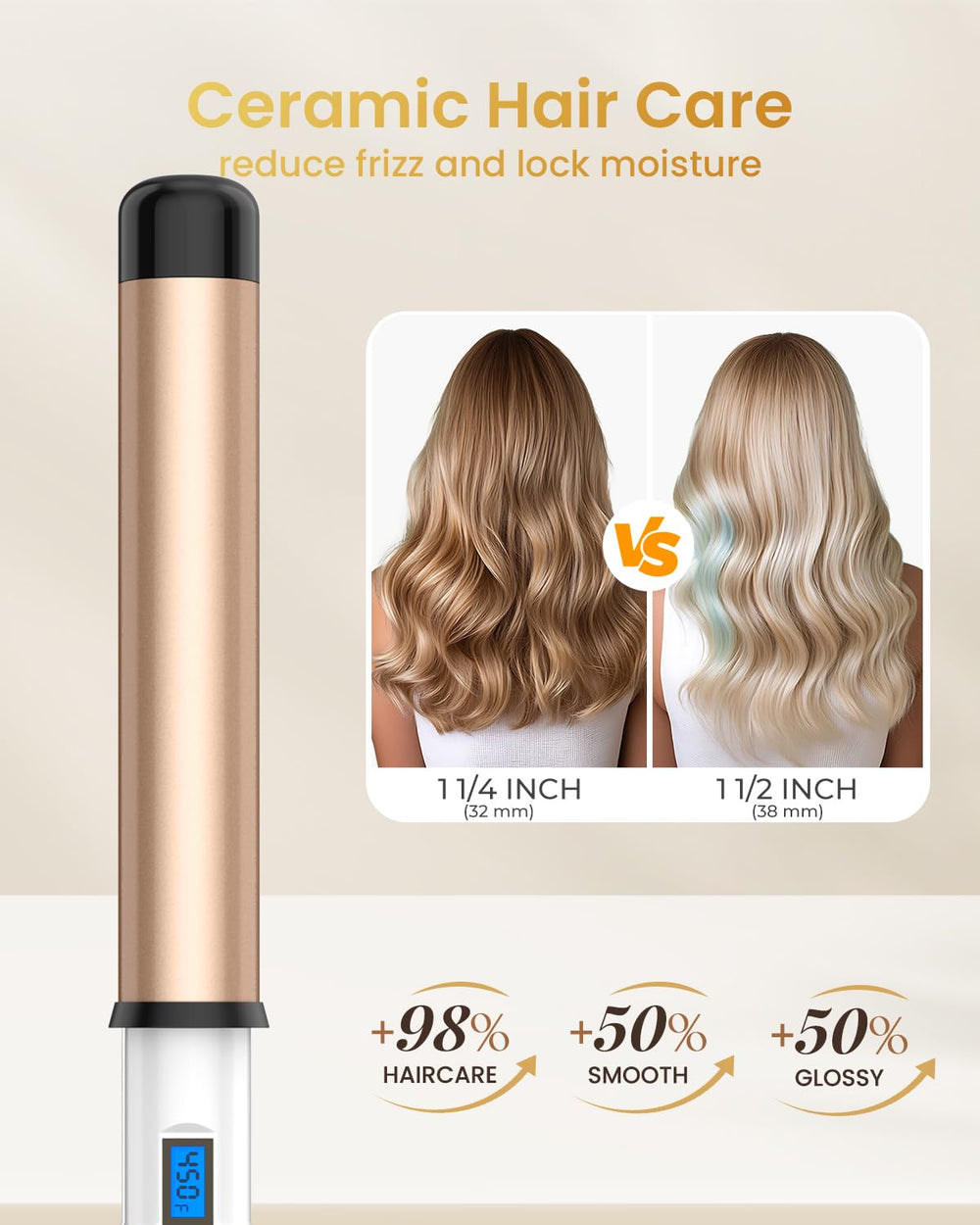 Hoson rapid 60 sec heating ensures quick, even styling.