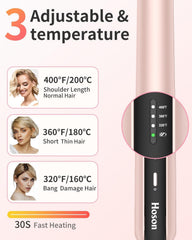 Hoson temperature settings from 320 to 400°F suit fine and stubborn hair