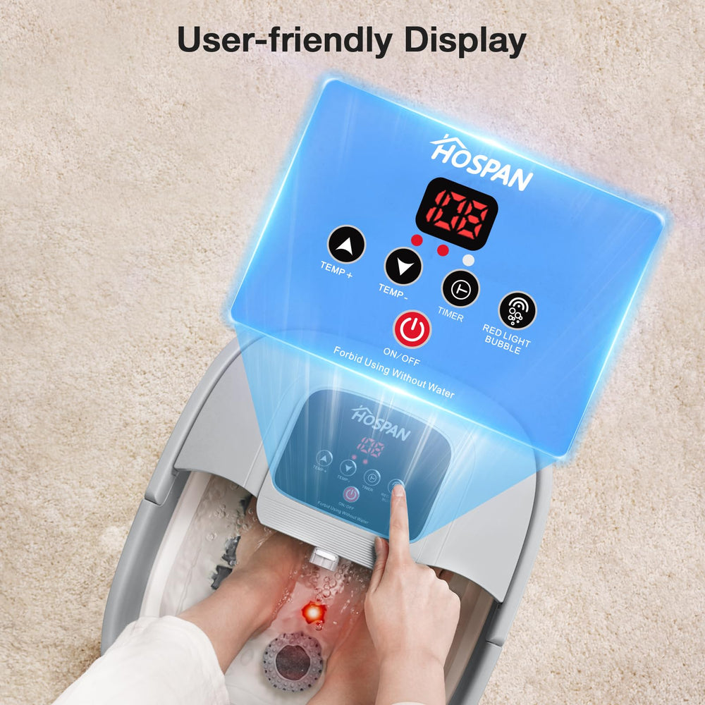 HOSPAN compact storage foot spa ready for easy stowaway.